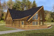 Log Style House Plan - 3 Beds 2 Baths 2261 Sq/Ft Plan #117-504 