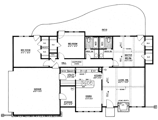 House Plan Design - Ranch Floor Plan - Main Floor Plan #36-371