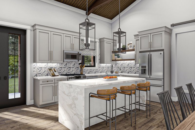 Dream House Plan - Interior - Kitchen 1 for Barndominium House Plan #455-552 - 1 bed, 1.5 bath