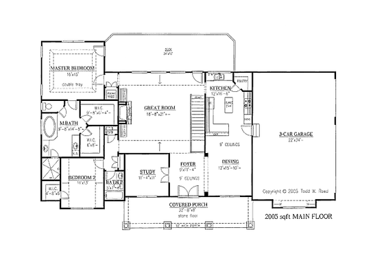 Floor Plan - Main Floor for Country House Plan #437-42 - 4 bed, 3.5 bath