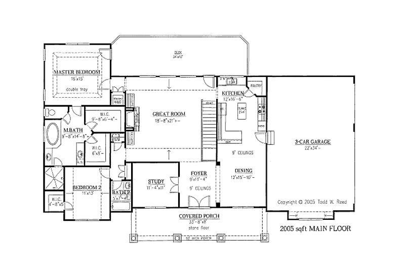 Home Plan - Floor Plan - Main Floor for Country House Plan #437-42 - 4 bed, 3.5 bath