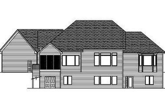 Exterior - Rear Elevation for European House Plan #51-327 - 4 bed, 3.5 bath