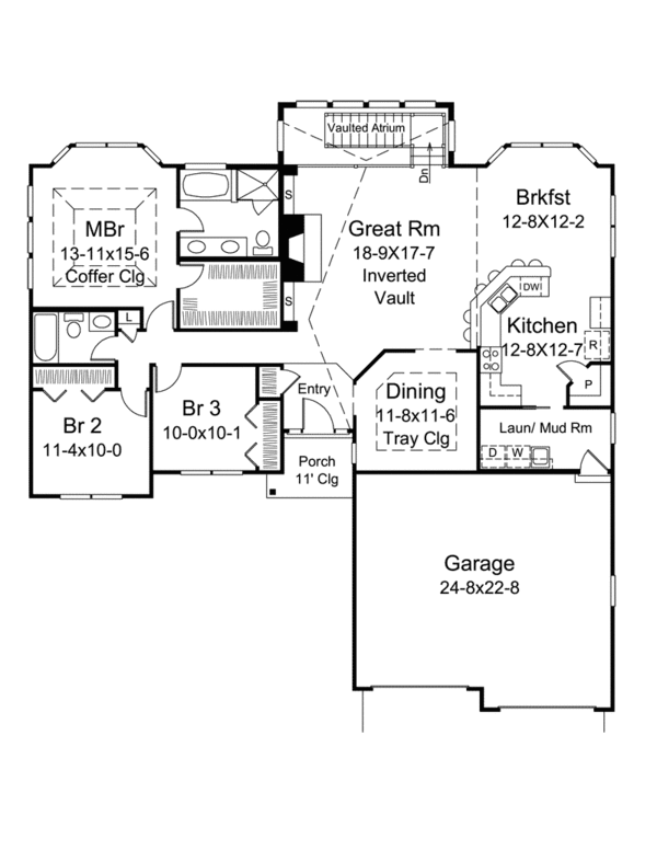 Ranch Floor Plan - Main Floor Plan #57-615