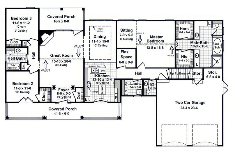 Home Plan - Floor Plan - Main Floor for European House Plan #21-672 - 3 bed, 2.5 bath