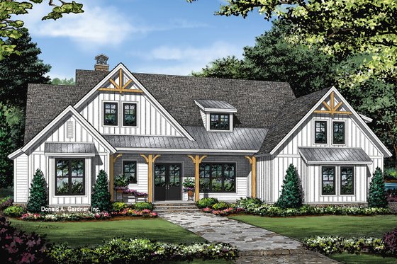 Exterior - Front Elevation 6 for Farmhouse House Plan #929-1086 - 3 bed, 2.5 bath