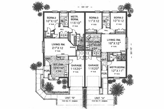 Floor Plan - Main Floor for Traditional House Plan #310-434 - 2 bed, 2 bath