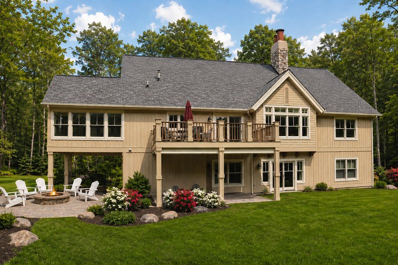 Home Plan - Exterior - Rear Elevation 1 for European House Plan #928-156 - 3 bed, 2.5 bath