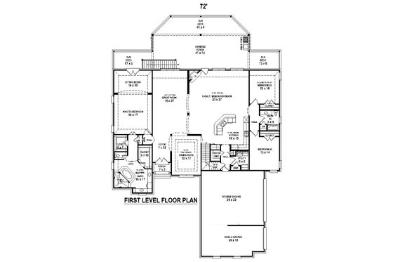 Main Level Floor Plan - 5500 square foot European home
