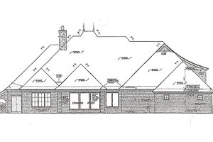 Exterior - Rear Elevation for European House Plan #310-983 - 4 bed, 3.5 bath