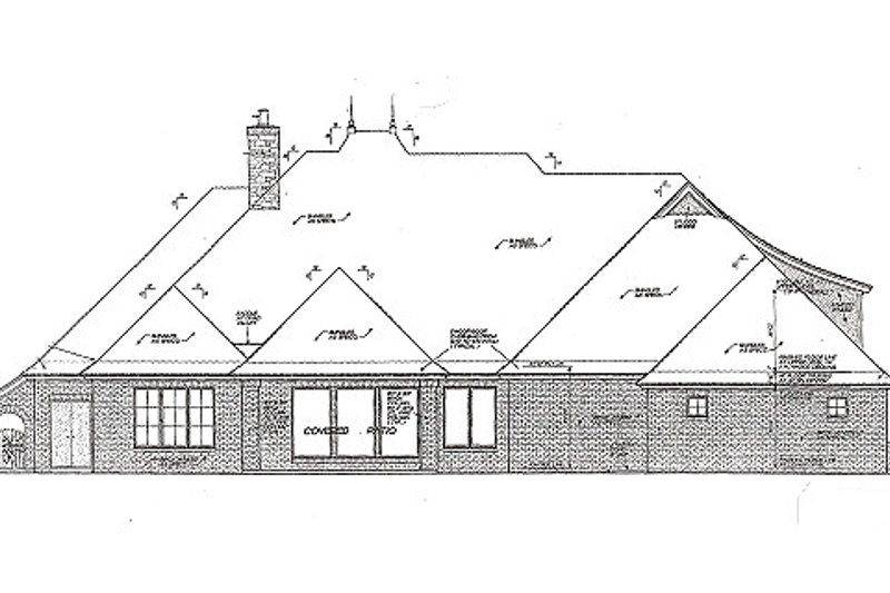 Dream House Plan - Exterior - Rear Elevation for European House Plan #310-983 - 4 bed, 3.5 bath