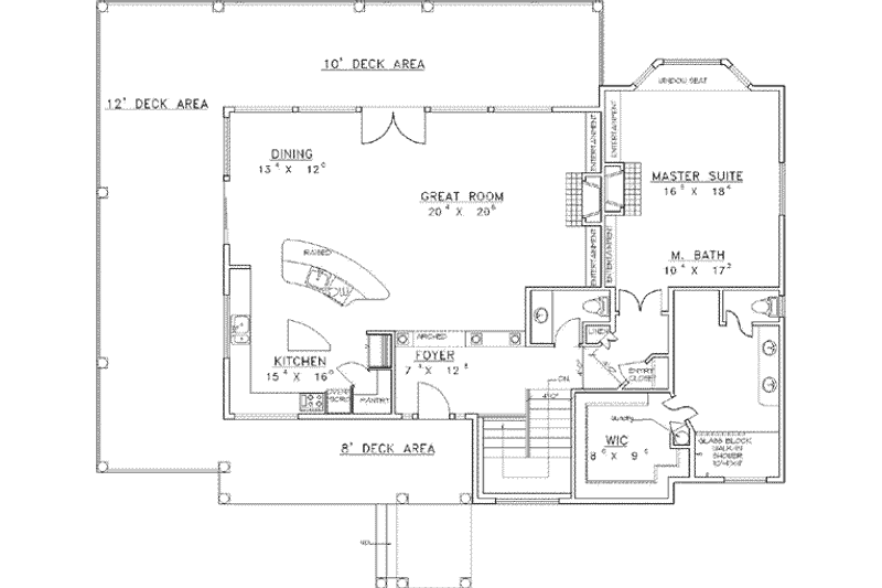 House Plan Design - Floor Plan - Main Floor for Traditional House Plan #117-451 - 3 bed, 3.5 bath