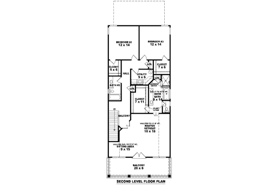 Floor Plan - Upper Floor for Beach House Plan #81-13679 - 3 bed, 2.5 bath