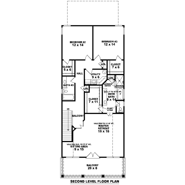 Floor Plan - Upper Floor for Beach House Plan #81-13679 - 3 bed, 2.5 bath