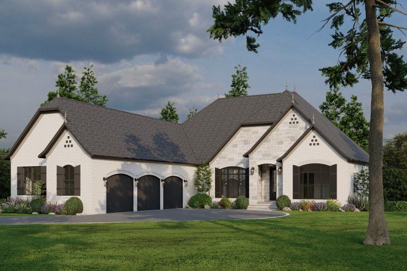 House Blueprint - Exterior - Front Elevation 3 for Country House Plan #17-3374 - 4 bed, 3.5 bath