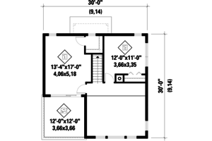 Floor Plan - Upper Floor for Contemporary House Plan #25-4599 - 3 bed, 1 bath
