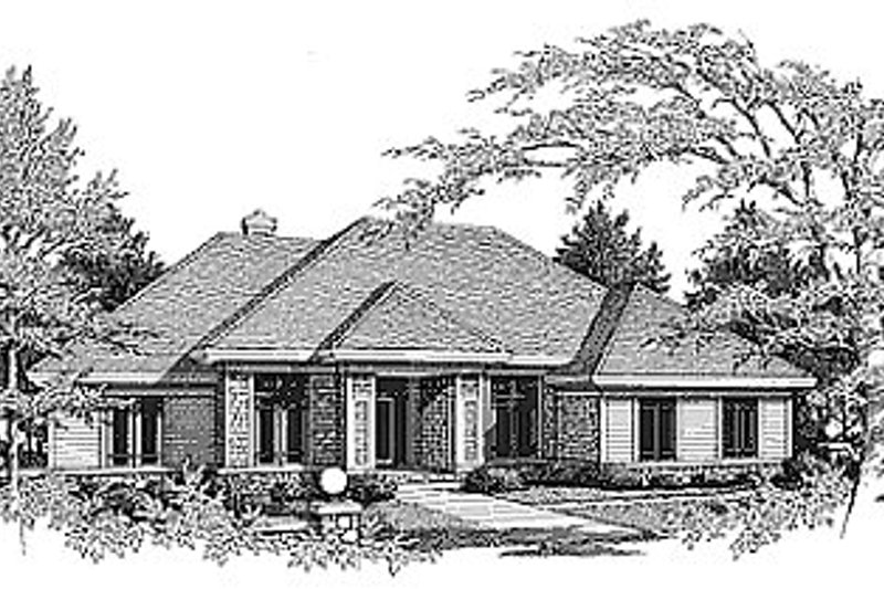 Architectural House Design - Traditional Exterior - Front Elevation Plan #70-305