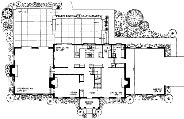 Architectural House Design - Southern Floor Plan - Main Floor Plan #72-189