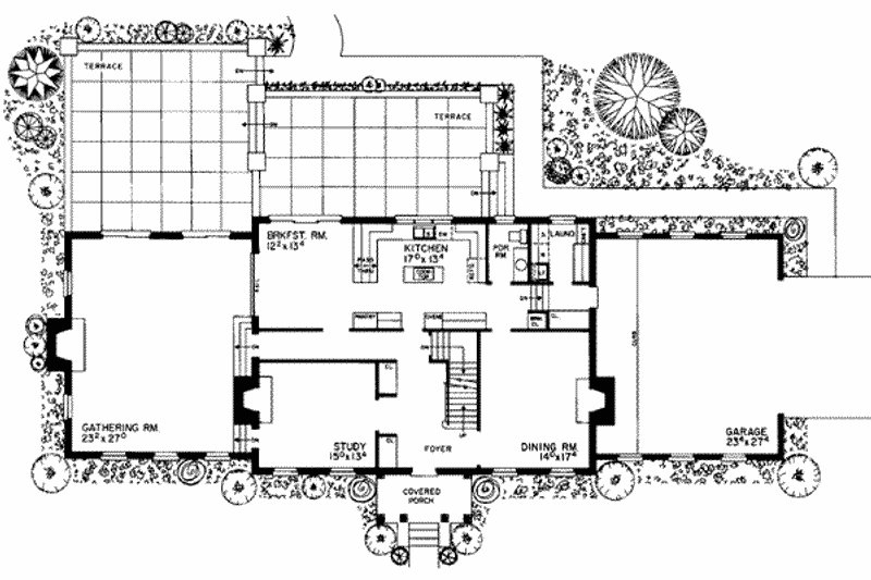 Home Plan - Floor Plan - Main Floor for Southern House Plan #72-189 - 4 bed, 2.5 bath