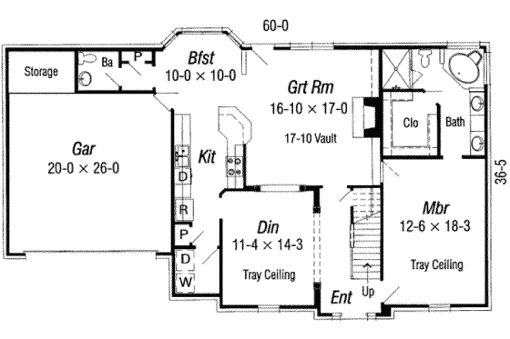 Floor Plan - Main Floor for European House Plan #329-122 - 4 bed, 2.5 bath