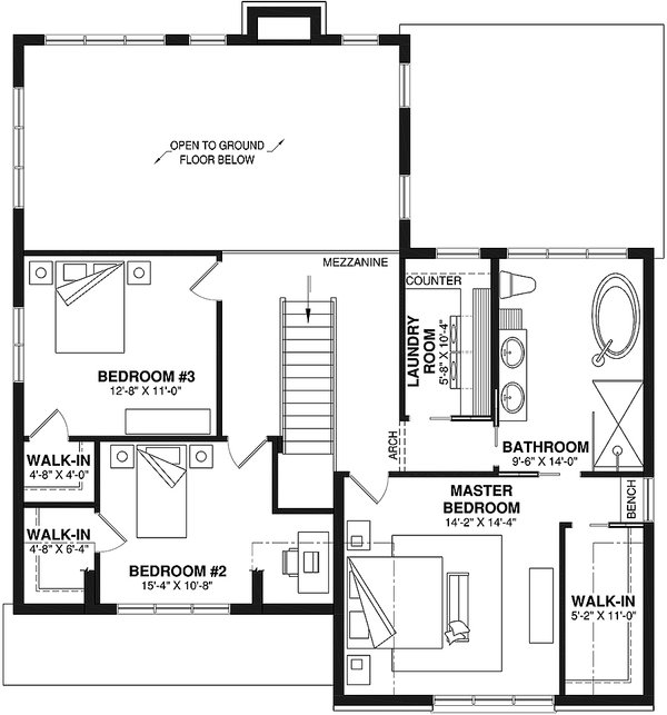Farmhouse Floor Plan - Upper Floor Plan #23-2776