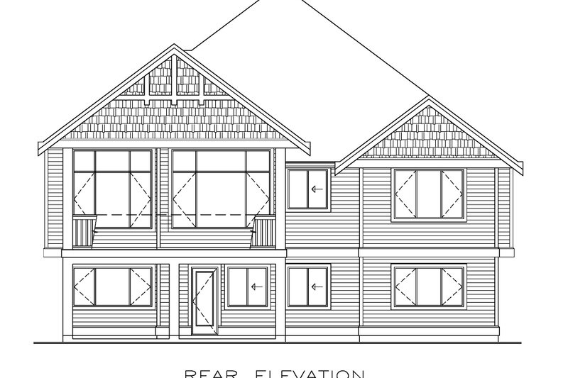 House Design - Exterior - Rear Elevation for Craftsman House Plan #1100-118 - 1 bed, 1.5 bath