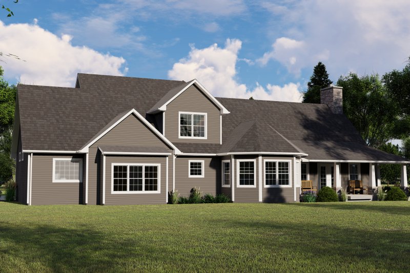 House Blueprint - Exterior - Rear Elevation for Traditional House Plan #1064-187 - 3 bed, 2.5 bath