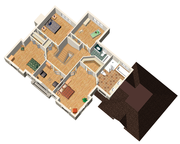 European Floor Plan - Upper Floor Plan #25-4628