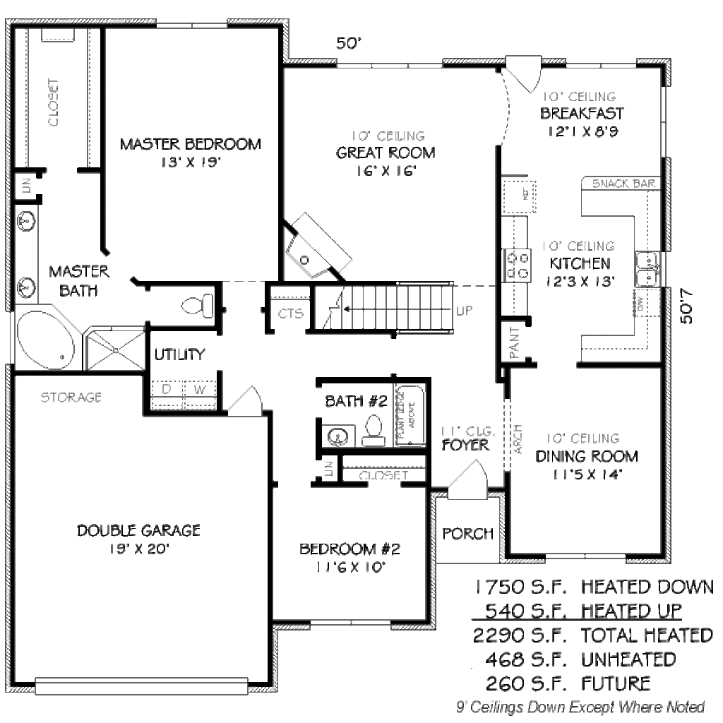 Traditional Style House Plan - 4 Beds 3 Baths 2290 Sq/Ft Plan #424-86 ...