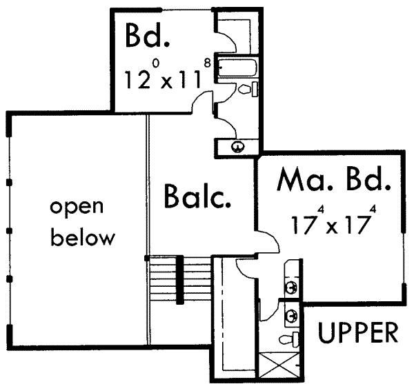 Modern Floor Plan - Upper Floor Plan #303-458
