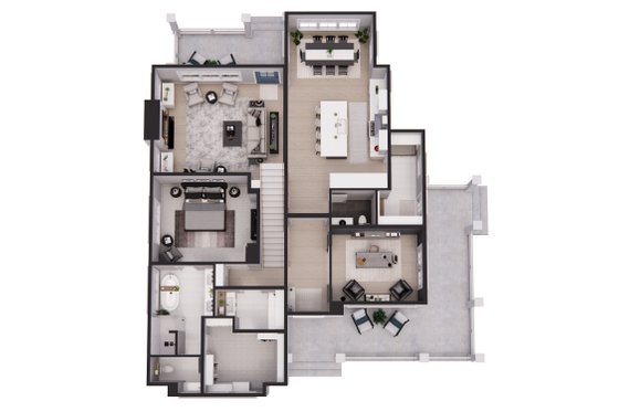 Floor Plan - Main Floor 1 for Farmhouse House Plan #51-1270 - 4 bed, 3.5 bath
