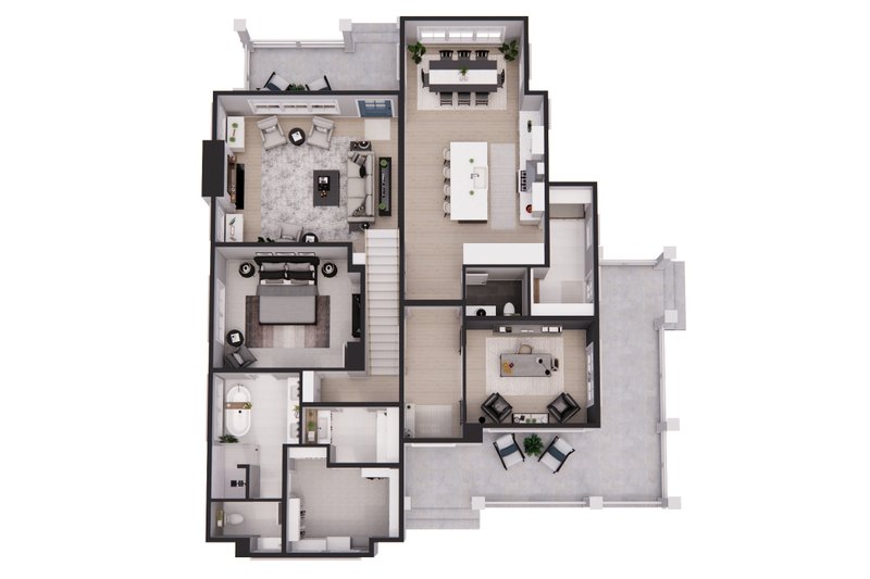 Architectural House Design - Floor Plan - Main Floor 1 for Farmhouse House Plan #51-1270 - 4 bed, 3.5 bath