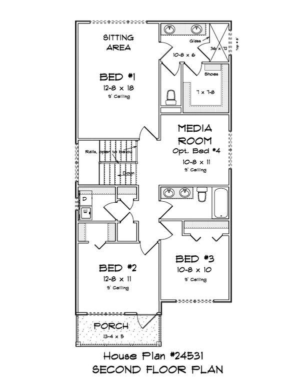 House Blueprint - Modern Floor Plan - Upper Floor Plan #513-2324