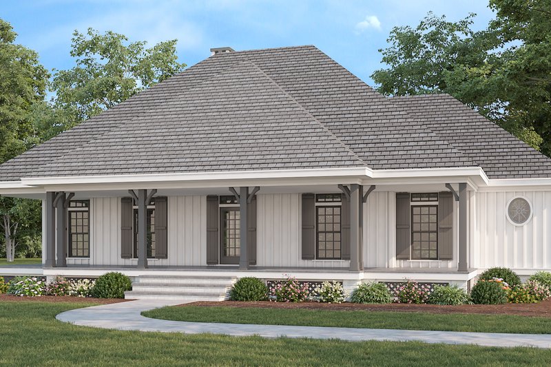 House Blueprint - Farmhouse Exterior - Front Elevation Plan #45-638
