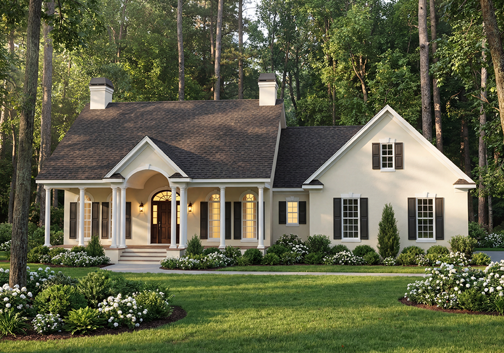 Exterior - Front Elevation 2 for Southern House Plan #406-280 - 3 bed, 2.5 bath
