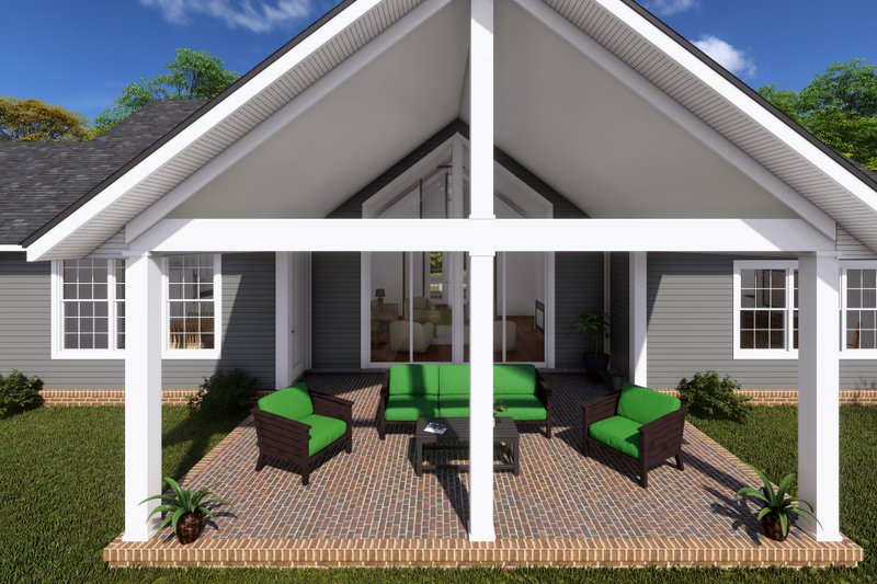 Home Plan - Exterior - Covered Porch for Farmhouse House Plan #513-2224 - 4 bed, 3.5 bath