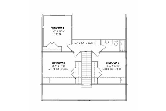 Floor Plan - Upper Floor for Farmhouse House Plan #1096-175 - 4 bed, 2.5 bath