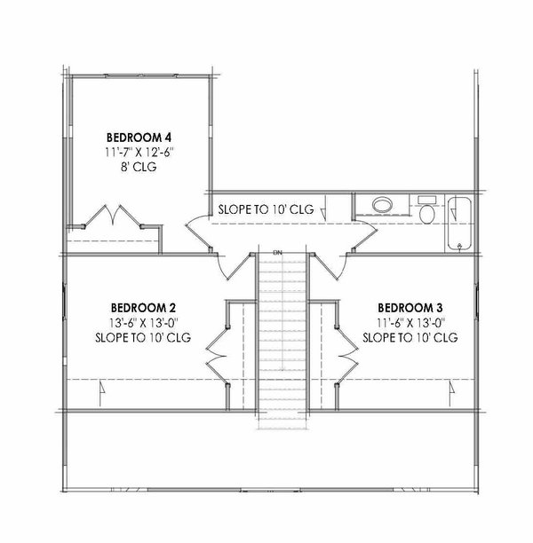 House Blueprint - Farmhouse Floor Plan - Upper Floor Plan #1096-175