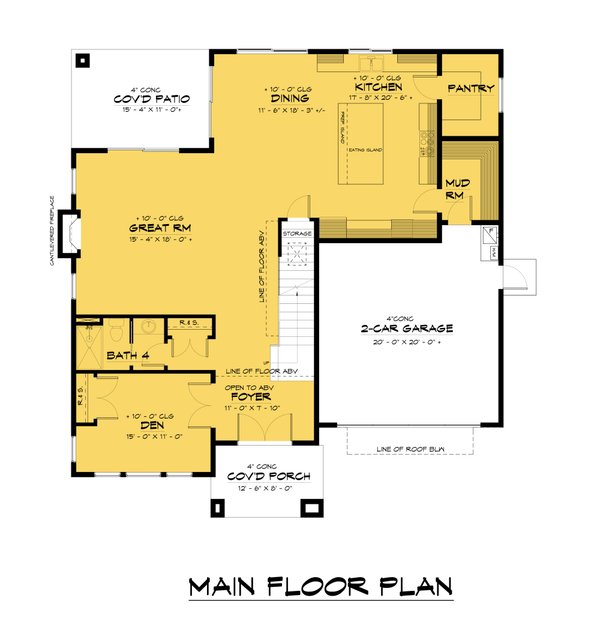 Dream House Plan - Farmhouse Floor Plan - Main Floor Plan #1066-245