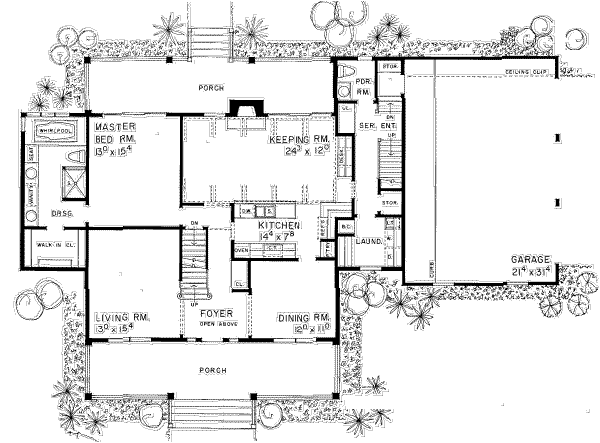 Architectural House Design - Farmhouse Floor Plan - Main Floor Plan #72-467