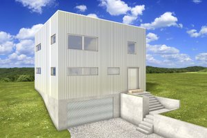 Exterior - Front Elevation 3 for Modern House Plan #497-26 - 3 bed, 2.5 bath