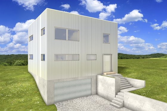 Exterior - Front Elevation 3 for Modern House Plan #497-26 - 3 bed, 2.5 bath