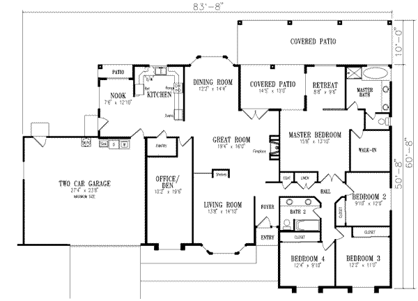 Ranch Floor Plan - Main Floor Plan #1-615