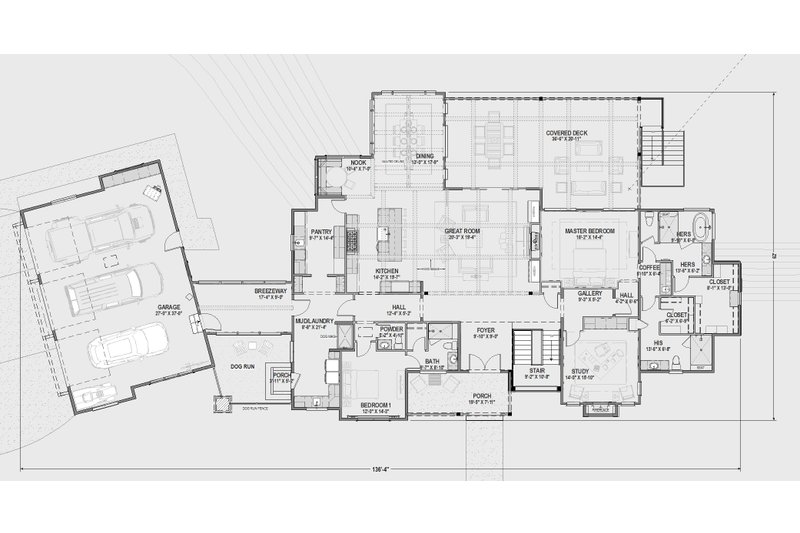 Home Plan - Floor Plan - Main Floor for Tudor House Plan #1069-37 - 2 bed, 2.5 bath