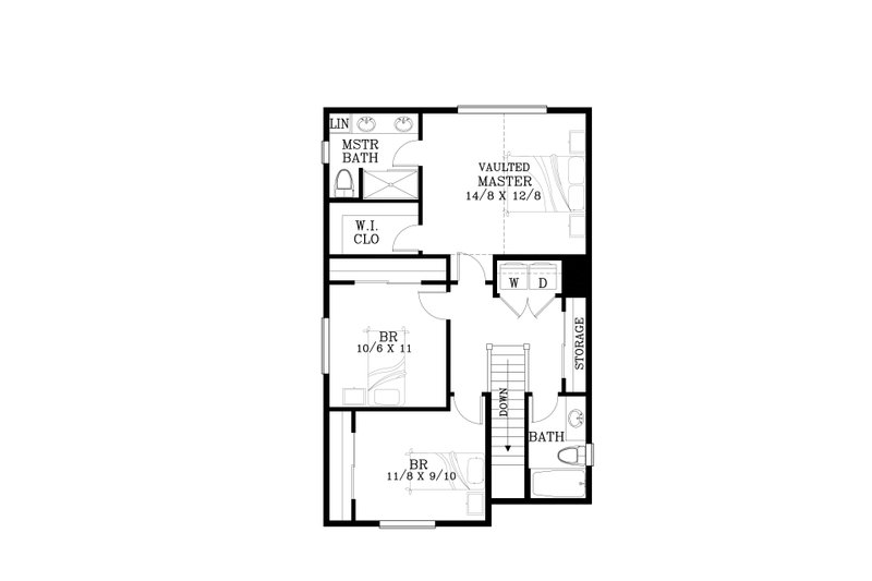 Craftsman Style House Plan - 3 Beds 2.5 Baths 1412 Sq Ft Plan #53-563 