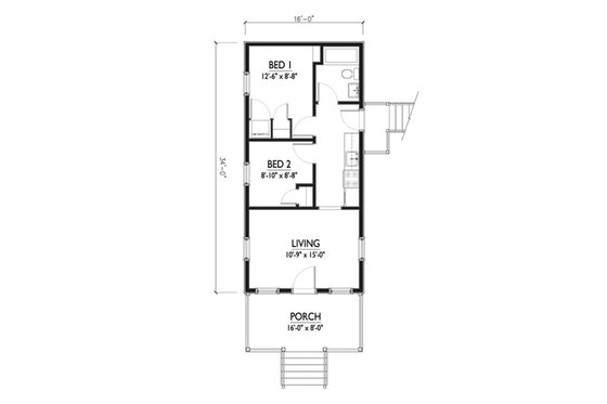 small katrina cottage floor plan designed by Marianne Cusato plan 514-5