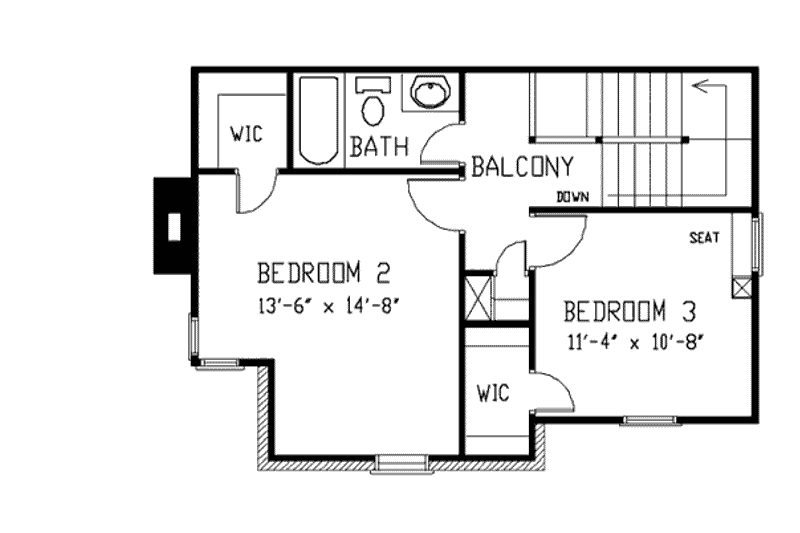 Home Plan - Floor Plan - Upper Floor for Country House Plan #410-219 - 3 bed, 2.5 bath