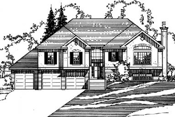 Exterior - Front Elevation for Traditional House Plan #31-132 - 3 bed, 3 bath