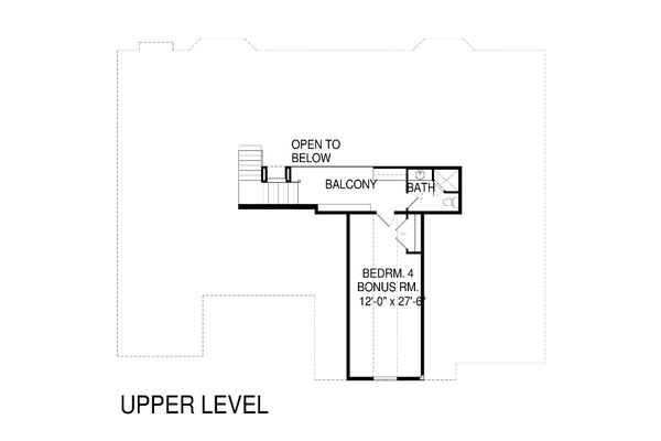 House Blueprint - Traditional Floor Plan - Upper Floor Plan #920-78