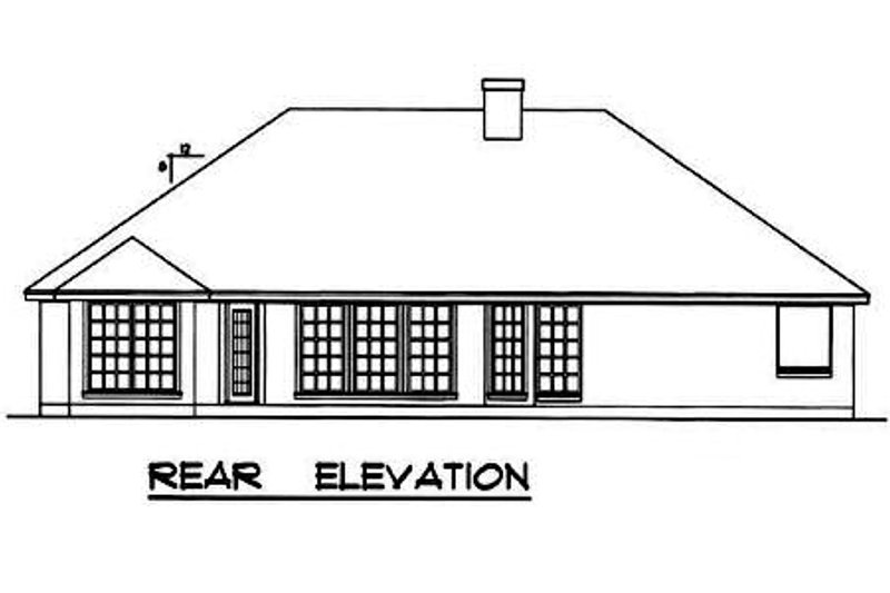 Architectural House Design - Exterior - Rear Elevation for Traditional House Plan #40-242 - 3 bed, 2 bath