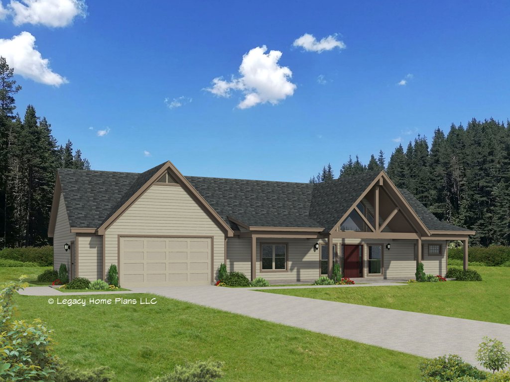 Ranch Style House Plan - 2 Beds 2 Baths 1600 Sq/Ft Plan #932-740 ...